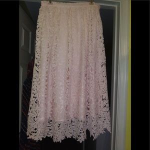 Laced midi skirt